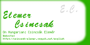 elemer csincsak business card