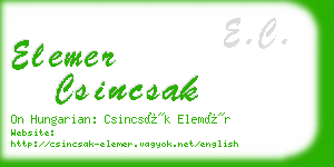 elemer csincsak business card